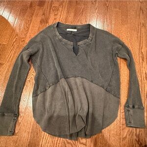 We the Free Gray/ brown Long Sleeve Top, open sides